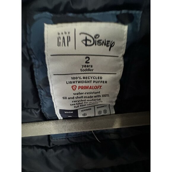Gap × Disney Mickey Mouse Recycled Puffer Jacket Toddler Size 2 Water Resistant - Picture 3 of 4